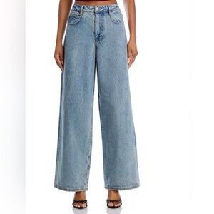 Ronny Kobo Marseille Jeans 26 Light Wash High Rise Straight Leg Raw Hem NWT $398